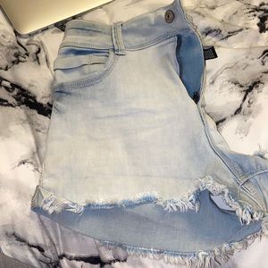 light blue jean shorts